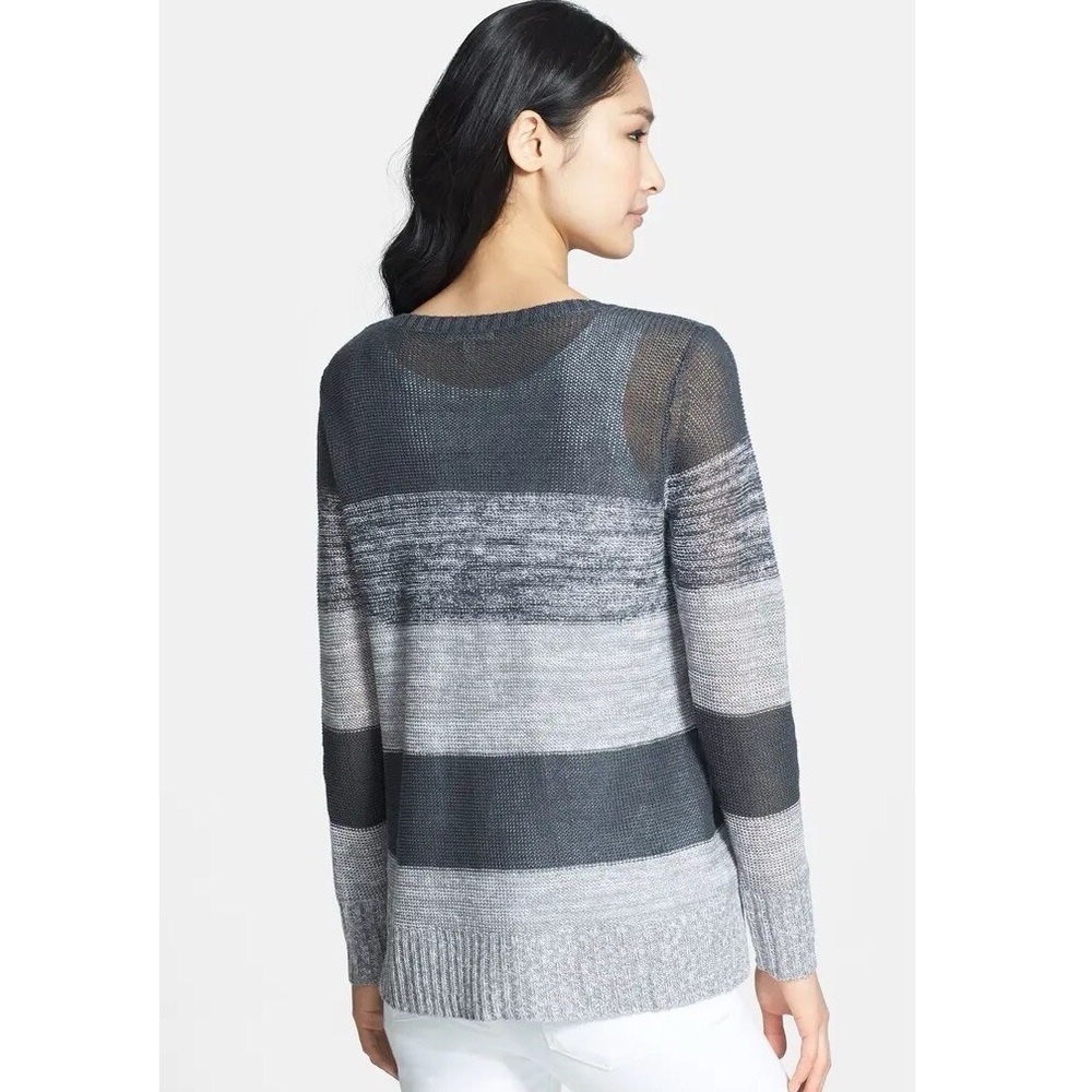 Eileen Fisher 100% Organic Linen Striped Sweater